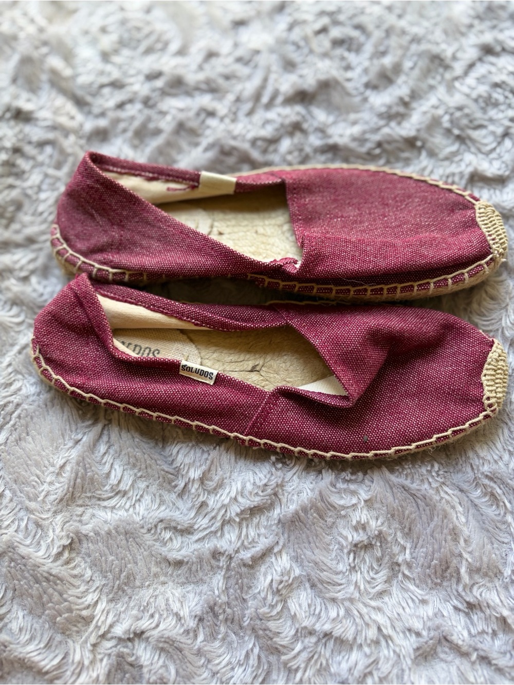 Soludos Burgundy Canvas Espadrille Flats